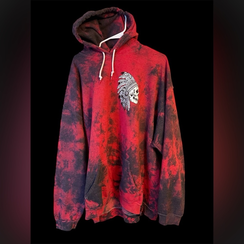 Relentless Betrayal Tribal Red and Black Tie-dye Hoodie